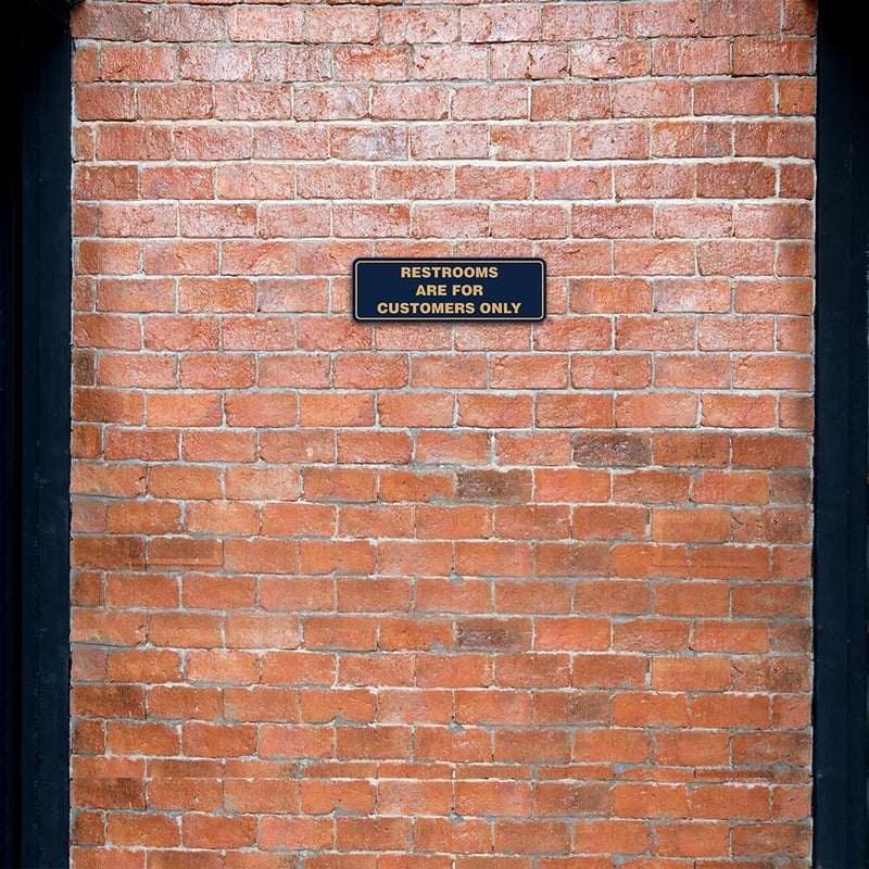 All Quality Standard Restrooms Are For Customers Only Door/Wall Sign - Black - Large 1 Pack - Image 4